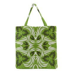 Folk Flowers Print Floral Pattern Ethnic Art Grocery Tote Bag by Eskimos