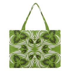 Folk Flowers Print Floral Pattern Ethnic Art Medium Tote Bag by Eskimos