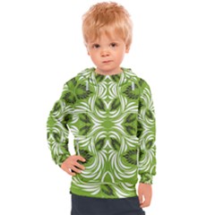 Folk Flowers Print Floral Pattern Ethnic Art Kids  Hooded Pullover by Eskimos