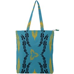 Folk Flowers Print Floral Pattern Ethnic Art Double Zip Up Tote Bag by Eskimos