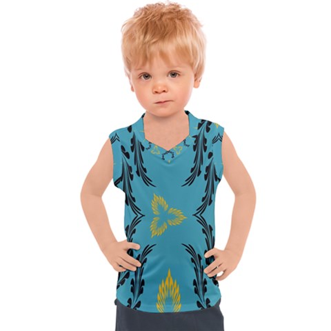 Folk Flowers Print Floral Pattern Ethnic Art Kids  Sport Tank Top by Eskimos