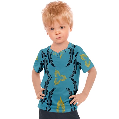 Folk Flowers Print Floral Pattern Ethnic Art Kids  Sports Tee by Eskimos