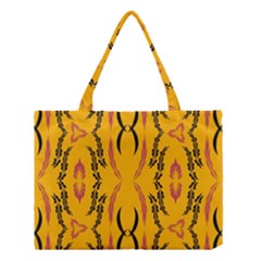 Folk Flowers Print Floral Pattern Ethnic Art Medium Tote Bag by Eskimos