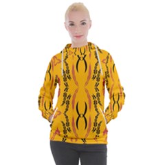 Folk Flowers Print Floral Pattern Ethnic Art Women s Hooded Pullover by Eskimos