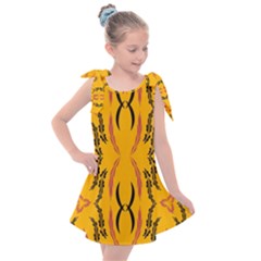 Folk Flowers Print Floral Pattern Ethnic Art Kids  Tie Up Tunic Dress by Eskimos