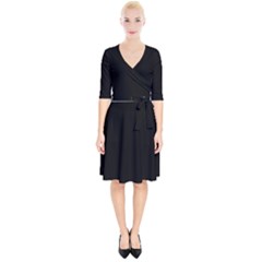 Black Plain Wrap Up Cocktail Dress by FunDressesShop