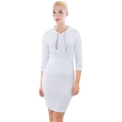 White Plain Quarter Sleeve Hood Bodycon Dress by FunDressesShop