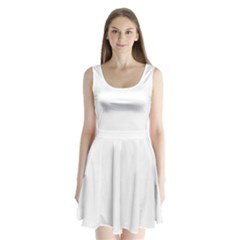 White Plain Split Back Mini Dress  by FunDressesShop