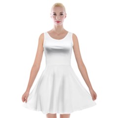 White Plain Velvet Skater Dress by FunDressesShop