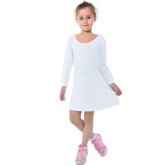 White Plain Kids  Long Sleeve Velvet Dress by FunDressesShop