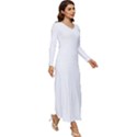 White plain Long Sleeve Velour Longline Maxi Dress View3