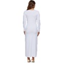 White plain Long Sleeve Velour Longline Maxi Dress View4