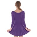 Purple plain Long Sleeve Skater Dress View2