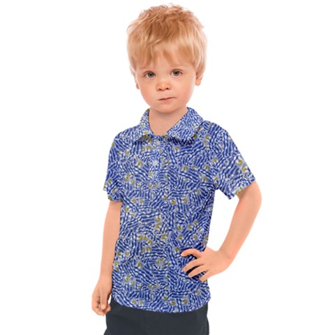 Uruguay Flag Motif Pattern Kids  Polo Tee by dflcprintsclothing