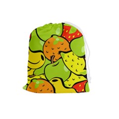 Fruit Food Wallpaper Drawstring Pouch (large) by Dutashop