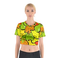 Fruit Food Wallpaper Cotton Crop Top by Dutashop