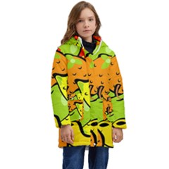 Fruit Food Wallpaper Kid s Hooded Longline Puffer Jacket by Dutashop