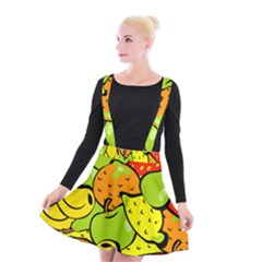 Fruit Food Wallpaper Suspender Skater Skirt by Dutashop