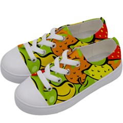 Fruit Food Wallpaper Kids  Low Top Canvas Sneakers by Dutashop