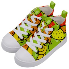 Fruit Food Wallpaper Kids  Mid-top Canvas Sneakers by Dutashop