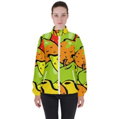 Fruit Food Wallpaper Women s High Neck Windbreaker by Dutashop