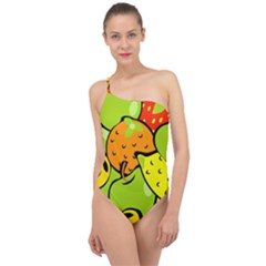 Fruit Food Wallpaper Classic One Shoulder Swimsuit by Dutashop