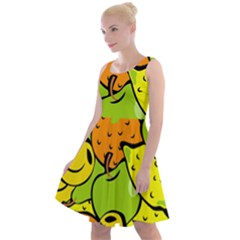 Fruit Food Wallpaper Knee Length Skater Dress