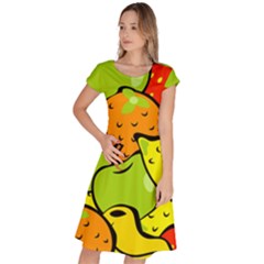 Fruit Food Wallpaper Classic Short Sleeve Dress by Dutashop