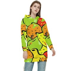 Fruit Food Wallpaper Women s Long Oversized Pullover Hoodie by Dutashop