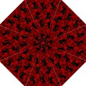 Halloween Goth Cat Pattern in Blood Red Hook Handle Umbrellas (Large) View2