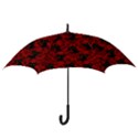 Halloween Goth Cat Pattern in Blood Red Hook Handle Umbrellas (Large) View3