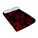 Halloween Goth Cat Pattern in Blood Red Fitted Sheet (Full/ Double Size) View2