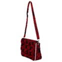 Halloween Goth Cat Pattern in Blood Red Shoulder Bag with Back Zipper View2