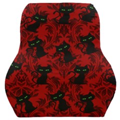 Halloween Goth Cat Pattern in Blood Red Car Seat Back Cushion 