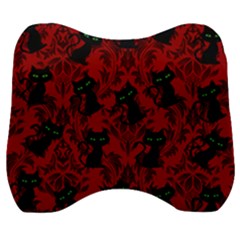 Halloween Goth Cat Pattern in Blood Red Velour Head Support Cushion