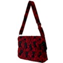 Halloween Goth Cat Pattern in Blood Red Full Print Messenger Bag (S) View2