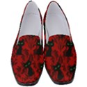 Halloween Goth Cat Pattern in Blood Red Women s Classic Loafer Heels View1