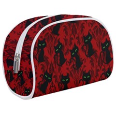 Halloween Goth Cat Pattern In Blood Red Make Up Case (medium) by NerdySparkleGoth