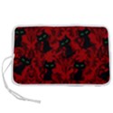 Halloween Goth Cat Pattern in Blood Red Pen Storage Case (M) View1