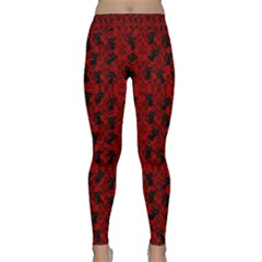 Micro Blood Red Cats Classic Yoga Leggings by NerdySparkleGoth