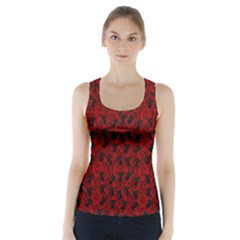 Micro Blood Red Cats Racer Back Sports Top by NerdySparkleGoth