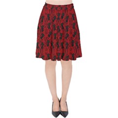 Micro Blood Red Cats Velvet High Waist Skirt by NerdySparkleGoth