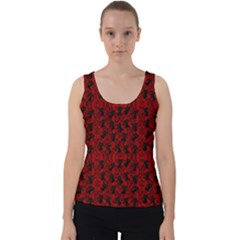 Micro Blood Red Cats Velvet Tank Top by NerdySparkleGoth