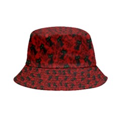 Micro Blood Red Cats Inside Out Bucket Hat by NerdySparkleGoth