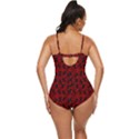 Micro Blood Red Cats Retro Full Coverage Swimsuit View4