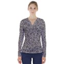 Intricate Ornate Pattern V-Neck Long Sleeve Top View1