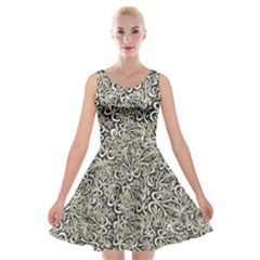 Intricate Ornate Pattern Velvet Skater Dress by dflcprintsclothing