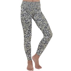 Intricate Ornate Pattern Kids  Lightweight Velour Classic Yoga Leggings by dflcprintsclothing