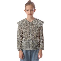 Intricate Ornate Pattern Kids  Peter Pan Collar Blouse by dflcprintsclothing