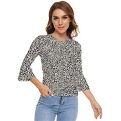 Intricate Ornate Pattern Bell Sleeve Top